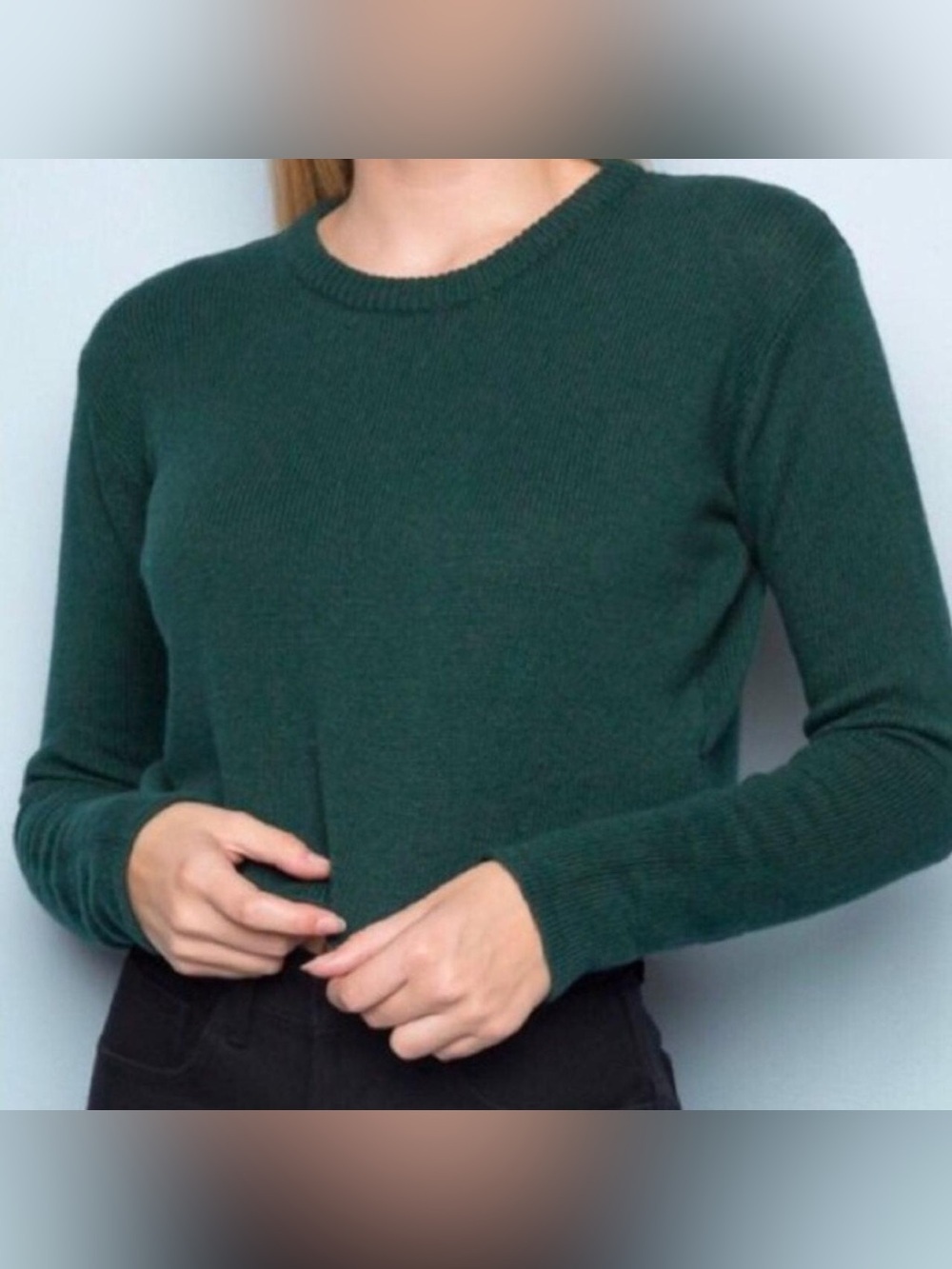 Brandy Melville Green Cropped Sweater